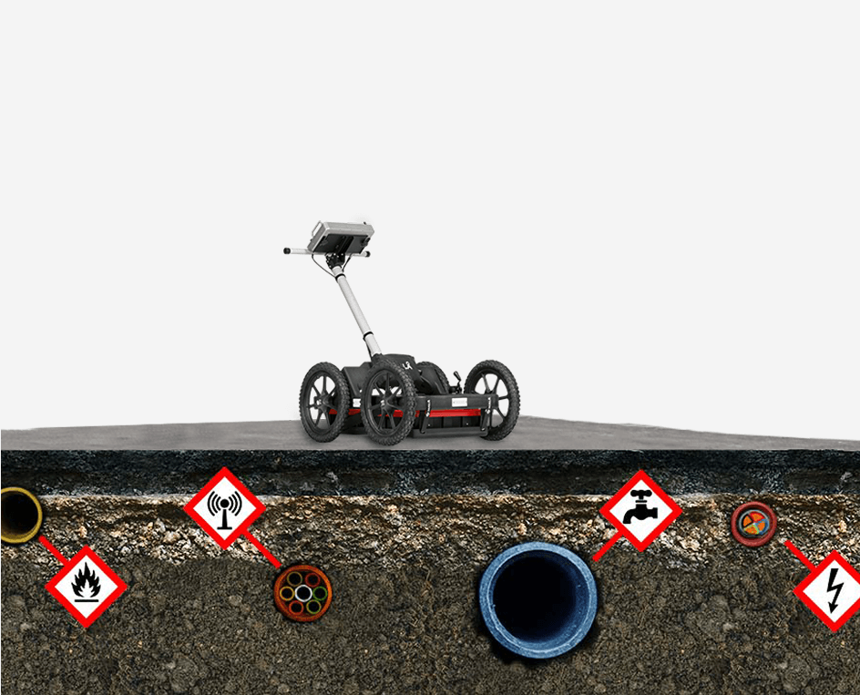 MALÅ Easy Locator WideRange detecting shallow and deep buried utilities in a single pass